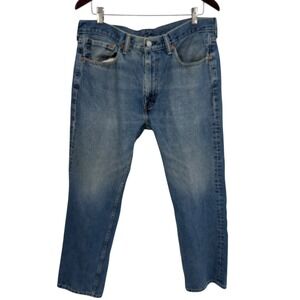 Levi's 505 Jeans Mens 36x30 Blue Regular Fit Straight Leg Medium Wash Denim